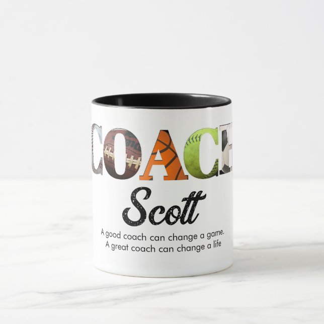 Caneca Jogadores de nomes personalizados do Treinador (Centro)