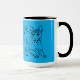 Caneca Jogando Cachorro Bassenji Acertando