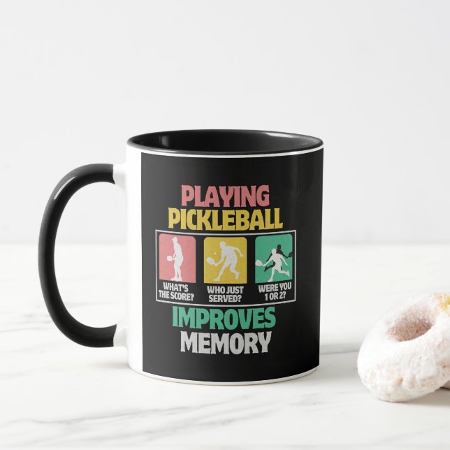 Caneca Jogando Pickleball Melhora a Memória (Com Donut)