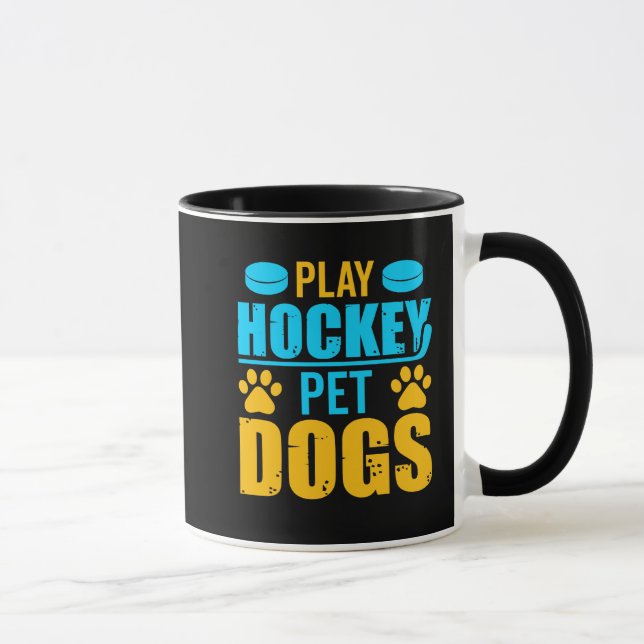 Caneca Jogar Cachorros de Pet de Hockey (Direita)