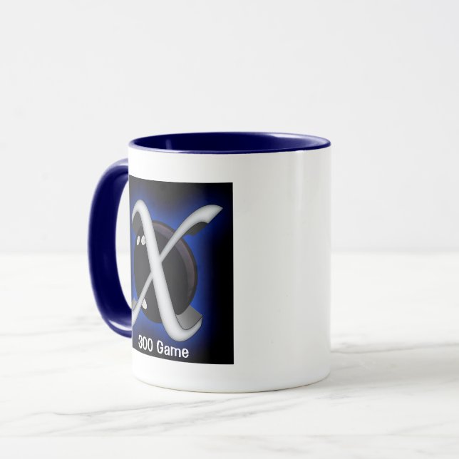 Caneca Jogo 300 Personalizado, Gráficos de Boliche, Xmach (Frente Esquerda)