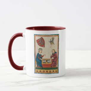 Caneca Jogo Contra Gamão, Arte Medieval do Século 14
