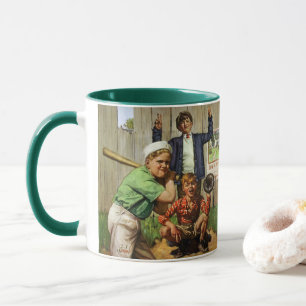 Caneca Jogo de beisebol vintage, meninos crianças jogador