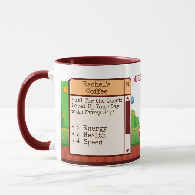 Caneca Jogos com pixel retrô personalizados (Esquerda)