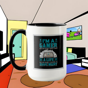 Caneca jogos engraçados adiciona arte de palavras monogr