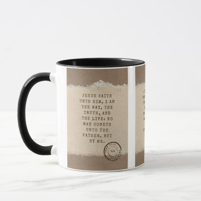 Caneca John 14:6 KJV Bíblia Verse Pic Mug De Dois Tons (Esquerda)