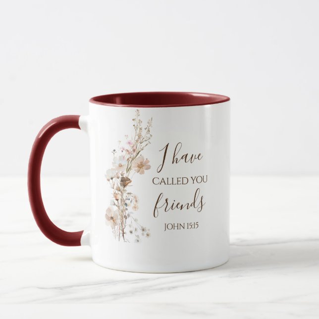 Caneca John 15:15 Eu te chamei de amigos Bíblia Verse (Esquerda)