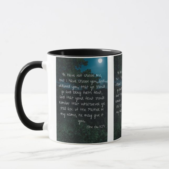 Caneca John 15:16 KJV Bíblia Escritura Pic Dois Tons (Esquerda)