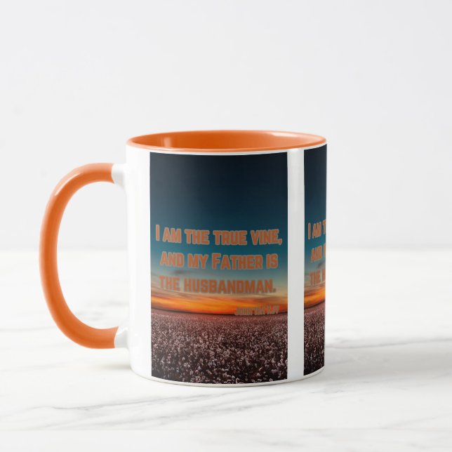 Caneca John 15:1 KJV Bíblia Verse Pic Dois Tons (Esquerda)