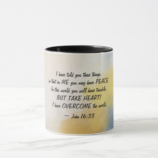 Caneca John 16:33 Eu superei o mundo (Centro)