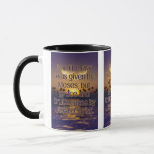 Caneca John 1:17 KJV Bíblia Verso Pic Dois Tons