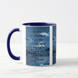 Caneca John 1:1 KJV Bíblia Verso Pic Dois Tons