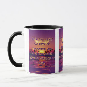 Caneca John 1:5 KJV Bíblia Verso Pic Dois Tons