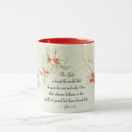 Caneca John 3:16 Por Deus tão amado pelo mundo, Natal