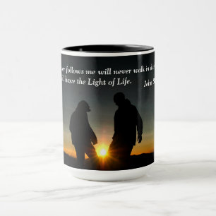 Caneca John 8:12 Quem me seguir nunca vai entrar