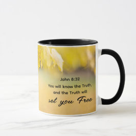 Caneca John 8:32 A Verdade lhe dará Bíblia GRATUITA Verse