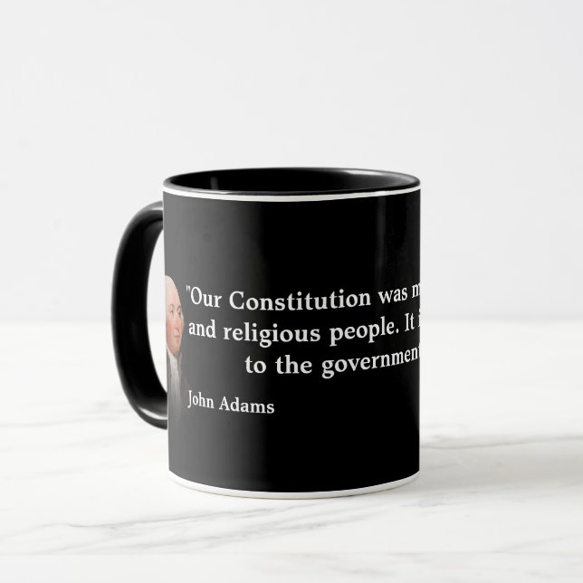 Caneca John Adams Cita A Nossa Constituição Mug (Frente Esquerda)