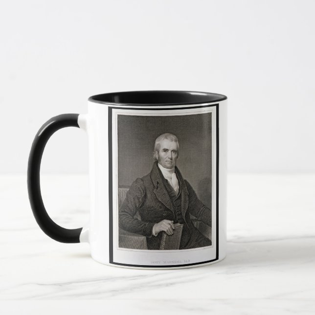 Caneca John Marshall (1755-1835), gravado pelo calcinador (Esquerda)