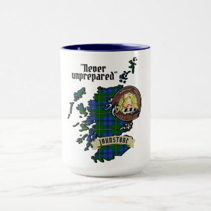 Caneca Johnstone Clan Crachá & Tartan Map da Escócia