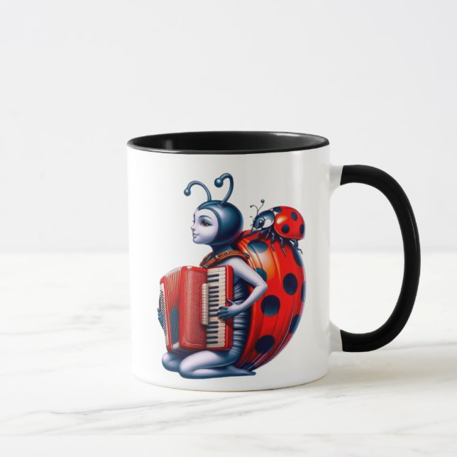 Caneca Jolie coccinelle et son accordéon (Direita)