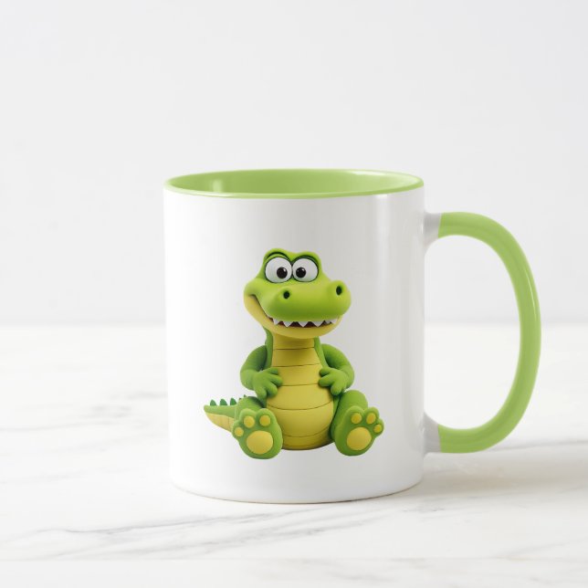 Caneca Jolie image d’un crocodile rigolo. (Direita)