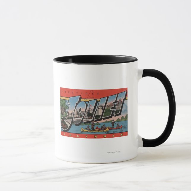 Caneca Joliet, Illinois - Cenas com Letras Grandes (Direita)