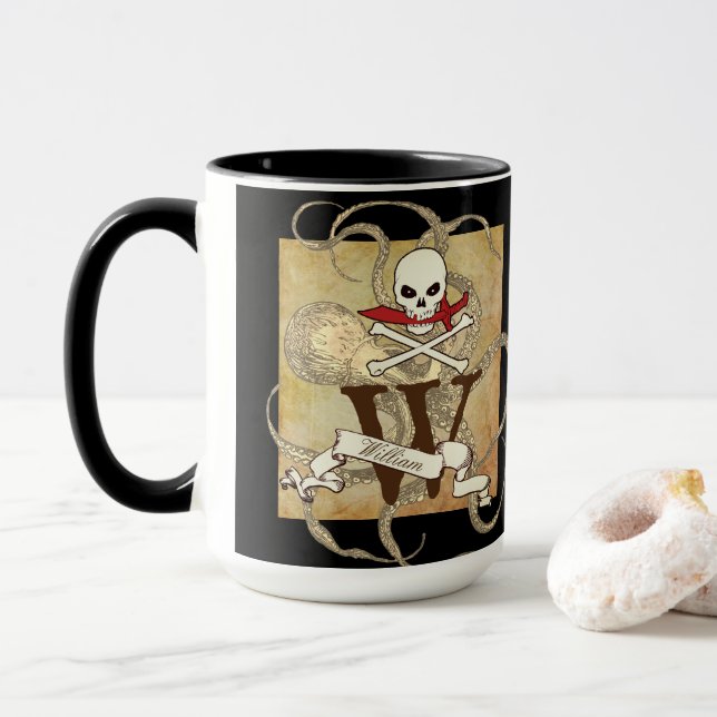 Caneca Jolly Roger Monograma Inicial (Com Donut)