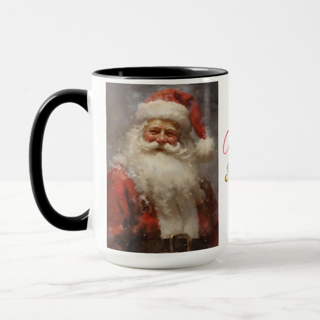 Caneca Jolly Santo Nicholas Papais noeis de Natal Coffee  (Esquerda)