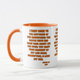 Caneca Jonah 2:6 Bíblia KJV Verso Dois Tons