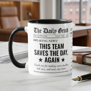 Caneca Jornal de Agradecimento à Equipe - Colega de Traba