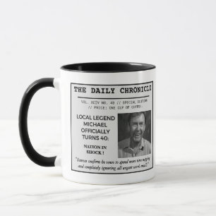 Caneca Jornal Personalizado Foto Aniversário Aposentadori