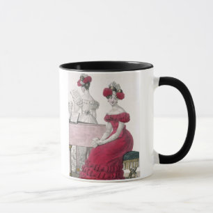 Caneca Jovem mulher em um vestido de noite do Crepe com