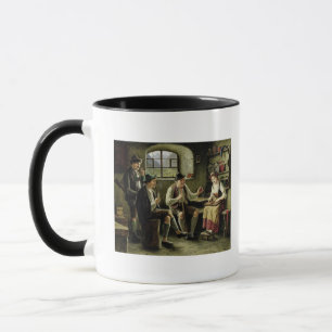 Caneca Jovem mulher que joga um Zither