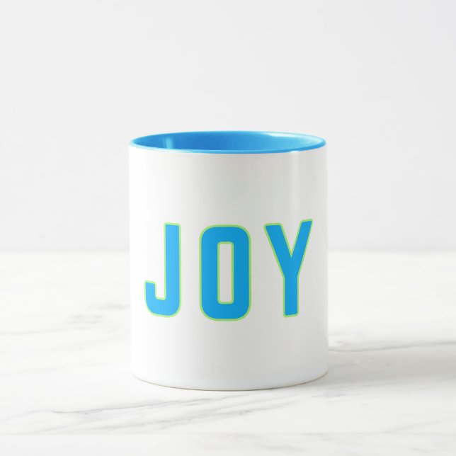 Caneca JOY Bold Blue & Lime Green Geometric Mug (Centro)
