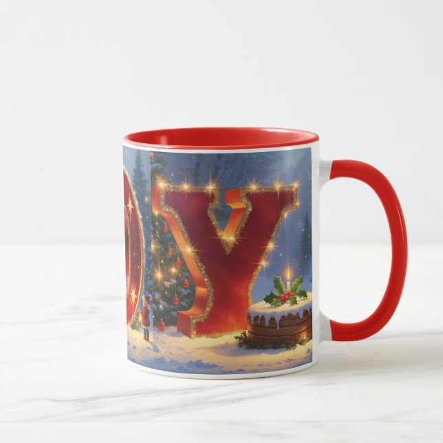 Caneca JOY Christmas Mug - Festive Joy Holiday Coffee Mug (Direita)