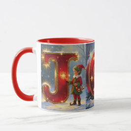 Caneca JOY Christmas Mug - Festive Joy Holiday Coffee Mug