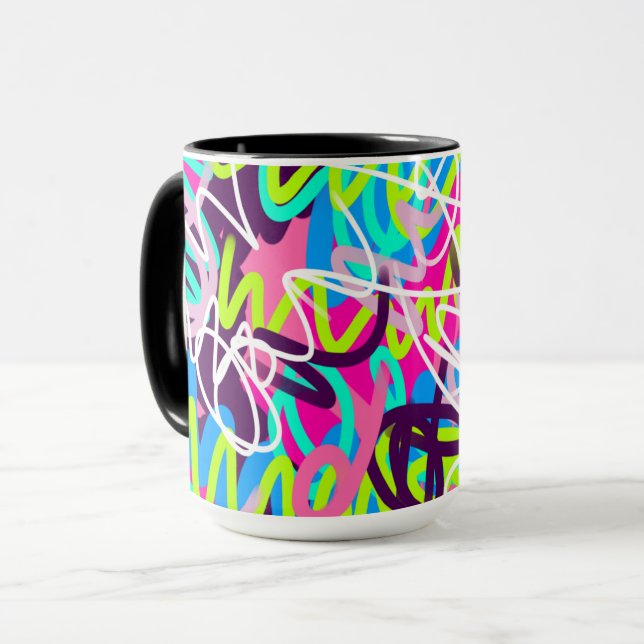 Caneca Joyful Colors Modern Abstrato (Frente Esquerda)