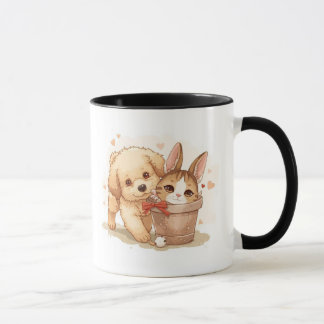 Caneca "Joyful Pets Mug: Amante de os animais Bonito e En