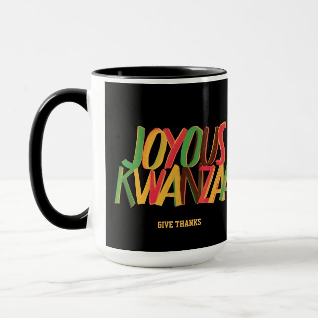 Caneca Joyous KWANZAA Princípios Cruzados (Esquerda)