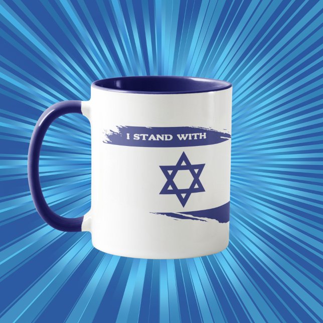 Caneca Judeu Patriótico I Stand with Israel (Criador carregado)