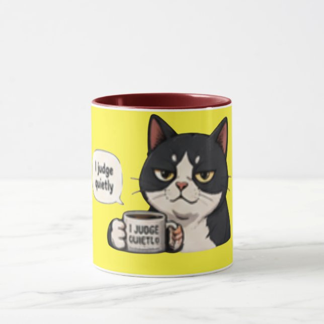 Caneca Julgo Silenciosamente – Sarcasmo Engraçado  (Centro)