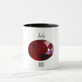 Caneca Julho Birthstone Ruby Gemstone Art