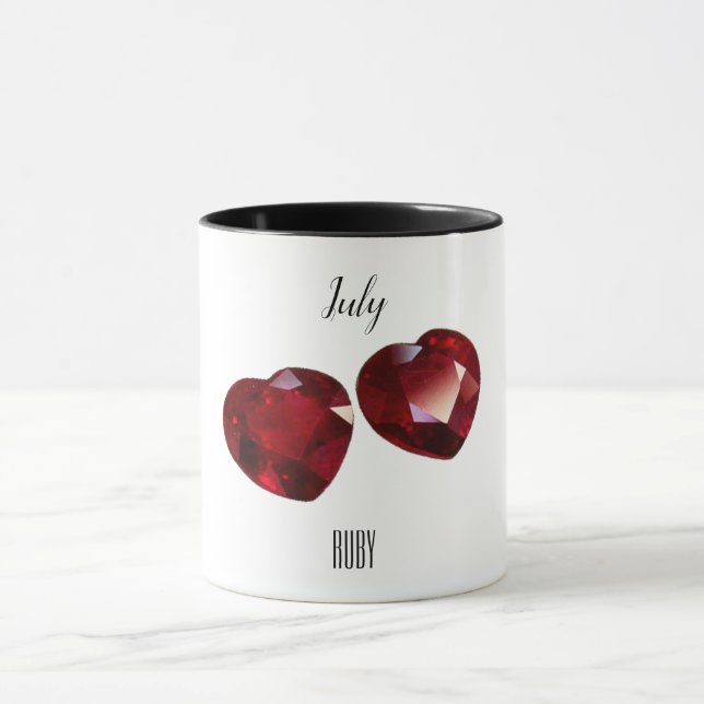 Caneca Julho Birthstone Ruby Gemstone Art (Centro)