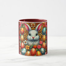 JULIET ~ Ovos do LESTE BUNNY Flores ~ Mug