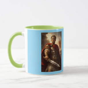Caneca Júlio César verde e azul