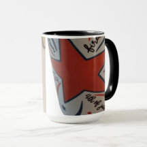 July 4th red white and blue mug