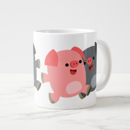 Caneca Jumbo Pigs, de cor branca e preta