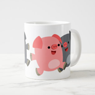 Caneca Jumbo Pigs, de cor branca e preta