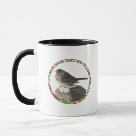 Caneca Junco de olhos escuros no inverno