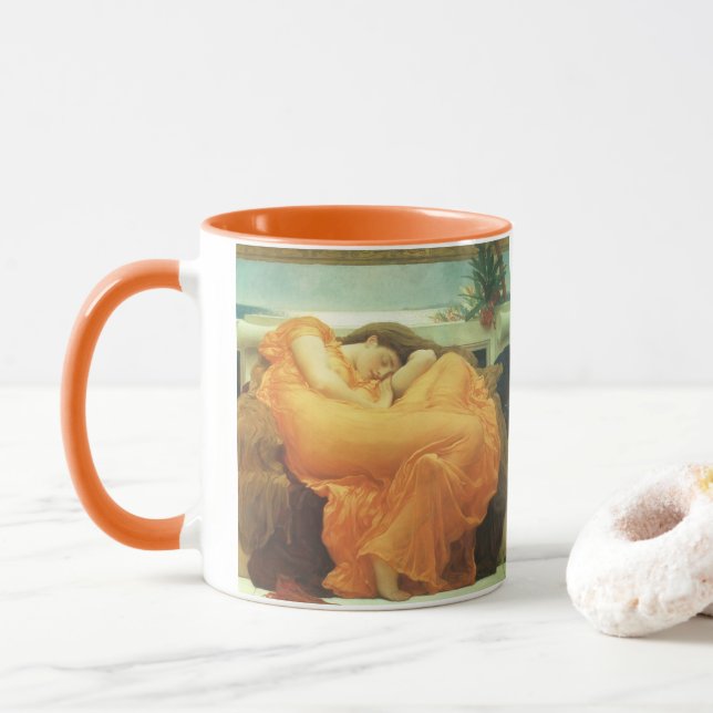 Caneca Junho flamejante por Lord Frederic Leighton (Com Donut)